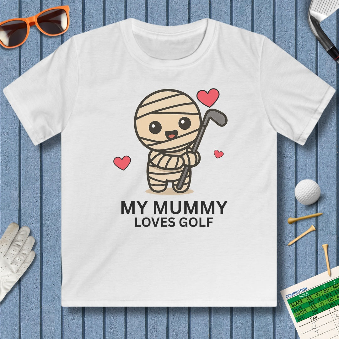 My Mummy Loves Golf - Youth Golf T-Shirt in White