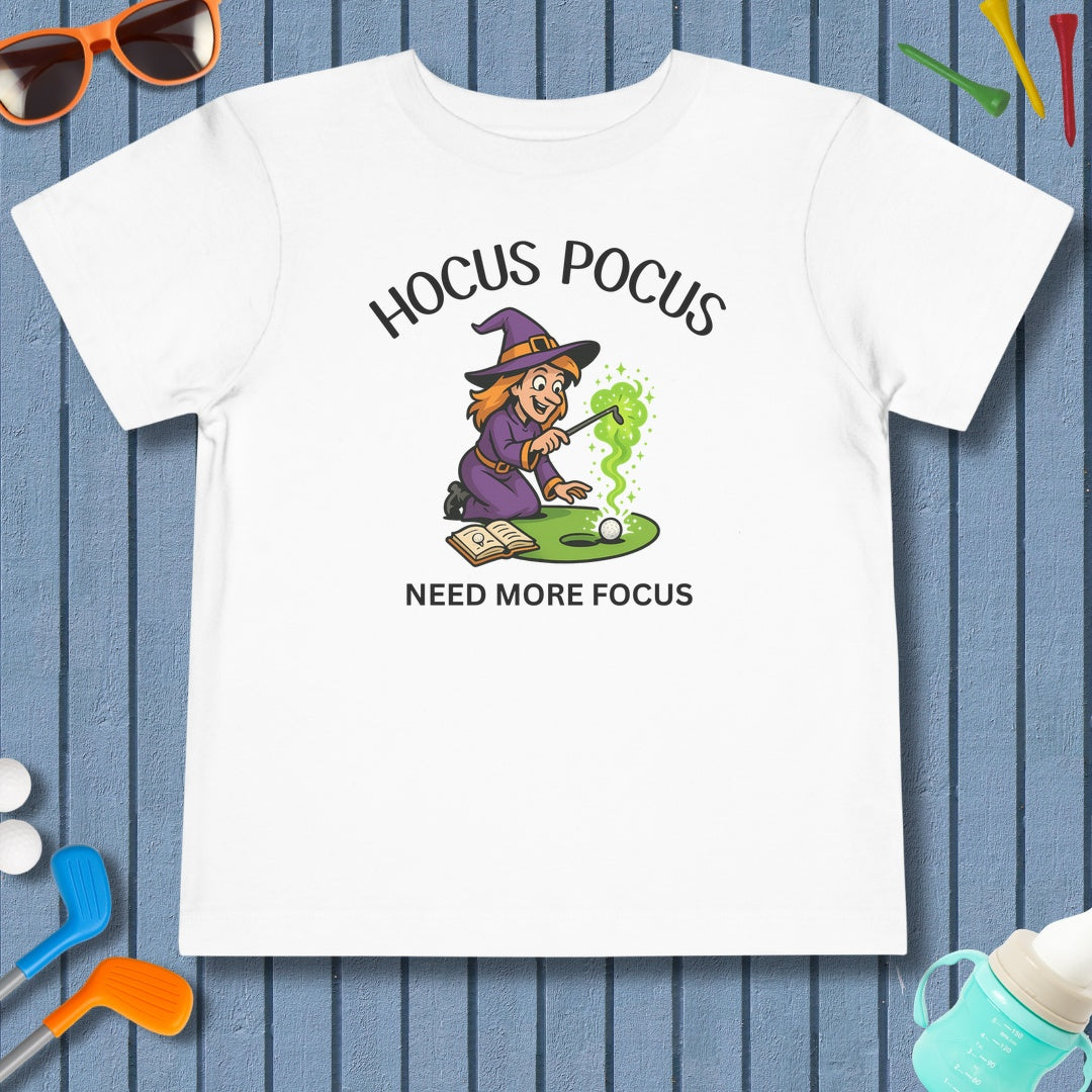 Hocus Pocus, Need More Focus - Toddler Golf T-Shirt in White