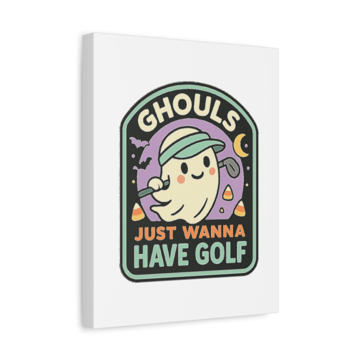 Ghouls Just Wanna Have Golf - Canvas Wall Art - White - 11×14 - front