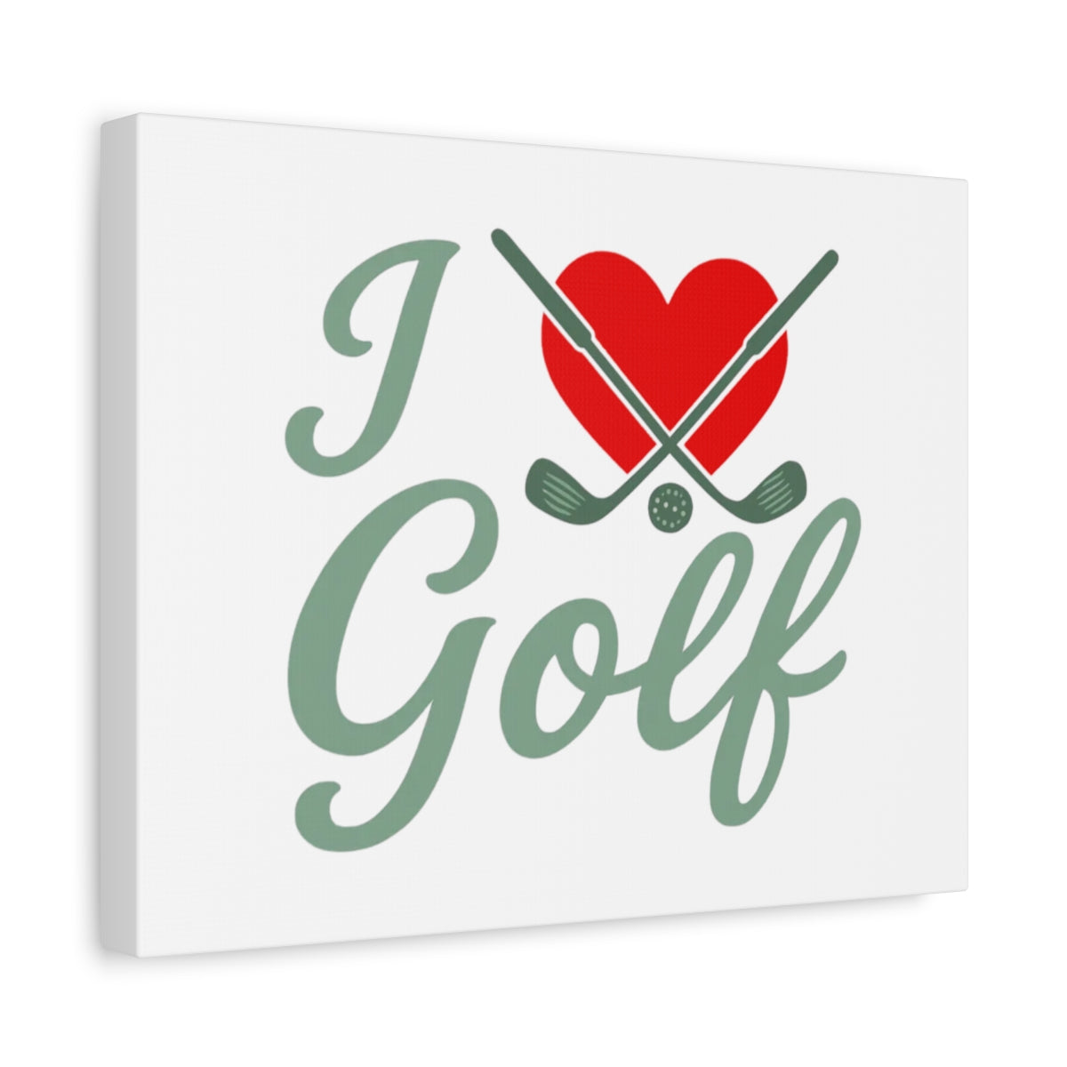 I Love Golf - Canvas Wall Art - White - 11×14 - front