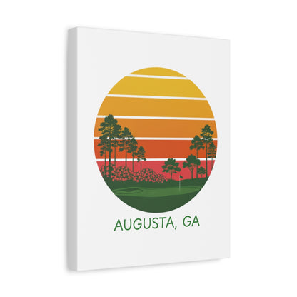 Retro Sunset - Augusta - Canvas Wall Art - White - 11×14 - front