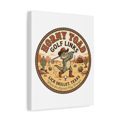 Horny Toad Golf Links - Lick Skillet, Texas - Canvas Wall Art - White - 11×14 - front