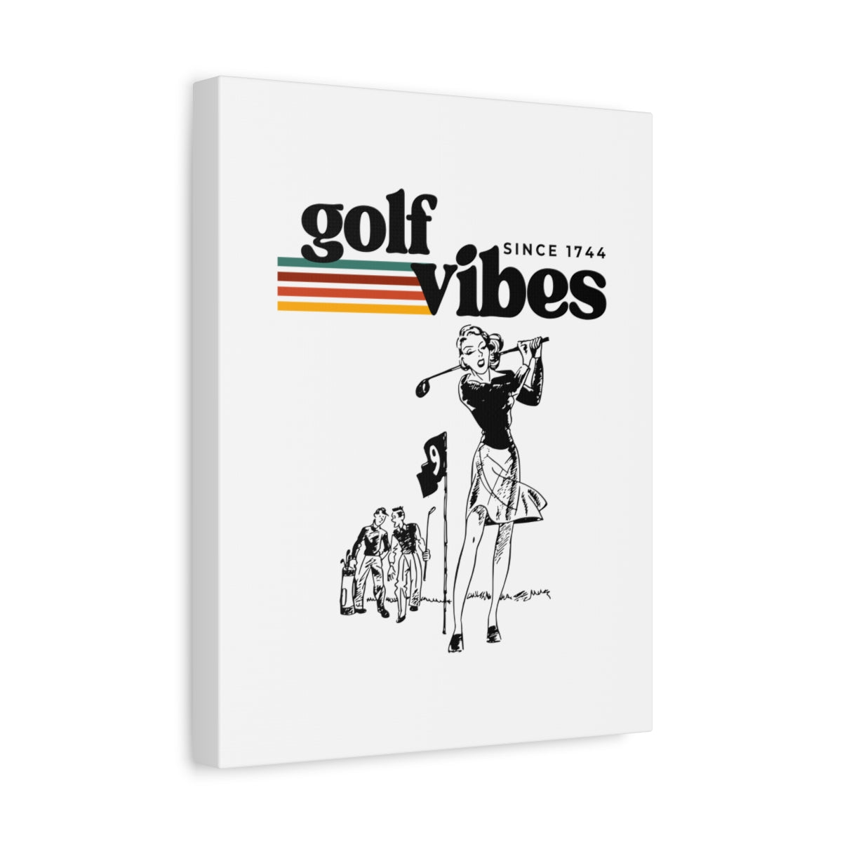 Golf Vibes Retro - Canvas Wall Art - White - 11×14 - front