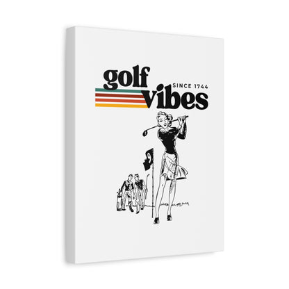 Golf Vibes Retro - Canvas Wall Art - White - 11×14 - front