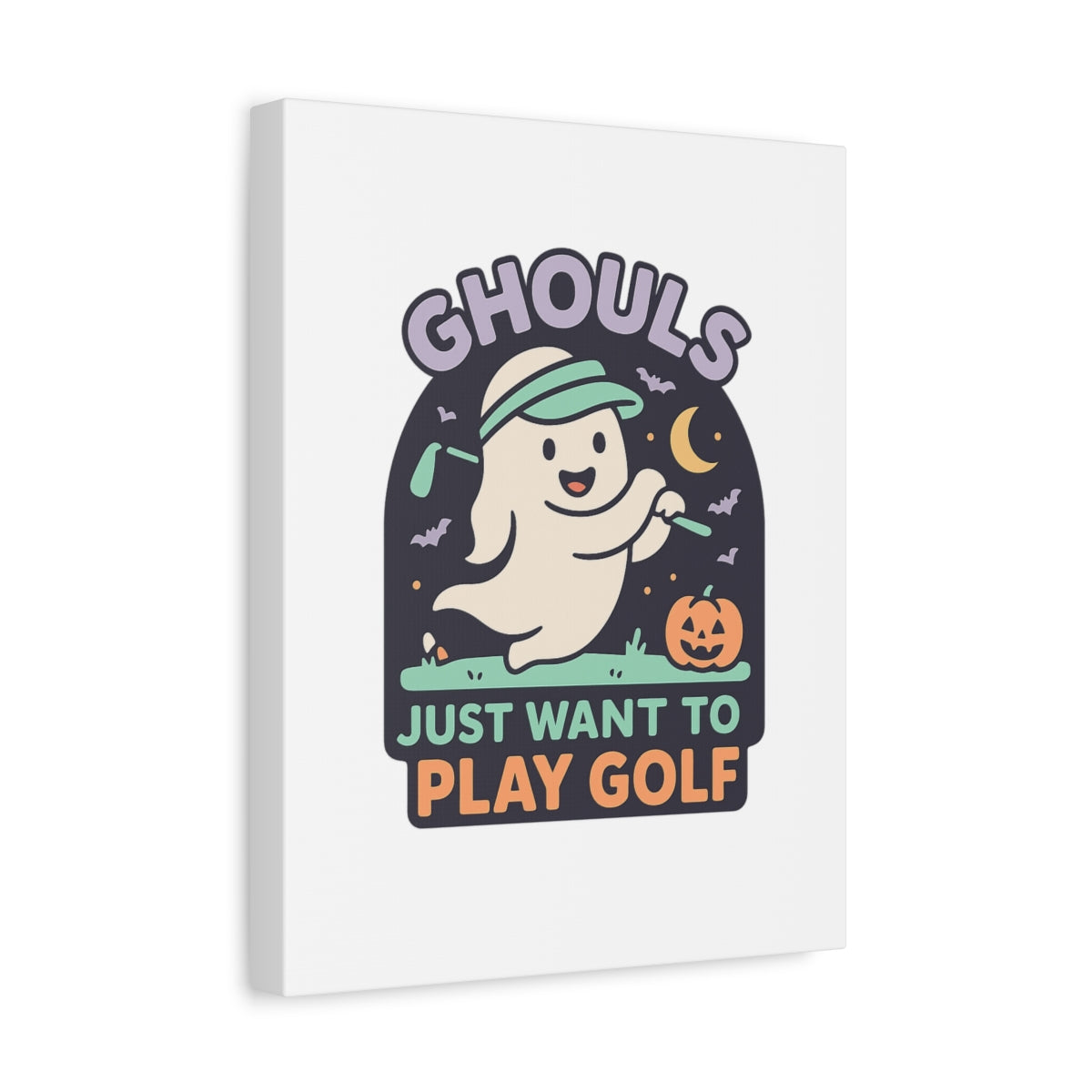 Ghouls Just Wanna Play Golf - Canvas Wall Art - White - 11×14 - front