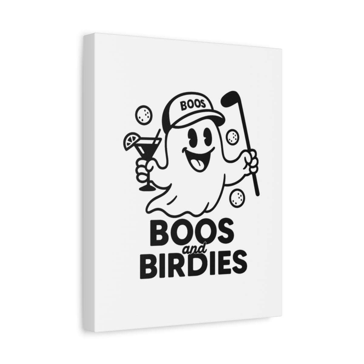 Boos and Birdies - Canvas Wall Art - White - 11×14 - front