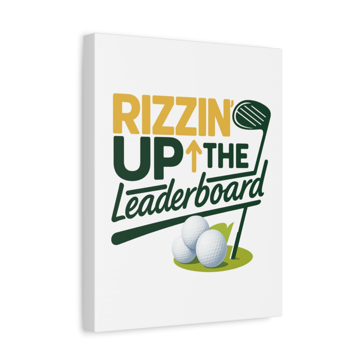 Rizzin' Up The Leaderboard - Canvas Wall Art - White - 11×14 - front