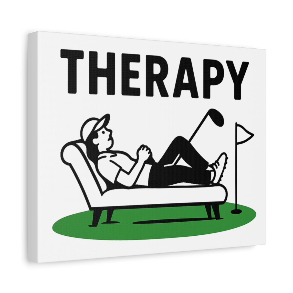 Golf Therapy - Canvas Wall Art - White - 11×14 - front