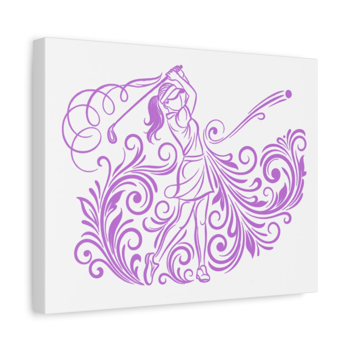 GRACE IN MOTION - Women's Golf Swirl Art - Canvas Wall Art - White - 11×14 - front