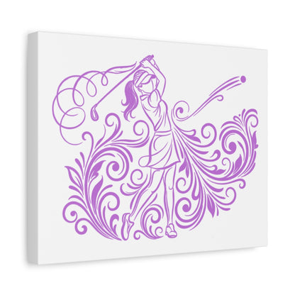 GRACE IN MOTION - Women's Golf Swirl Art - Canvas Wall Art - White - 11×14 - front