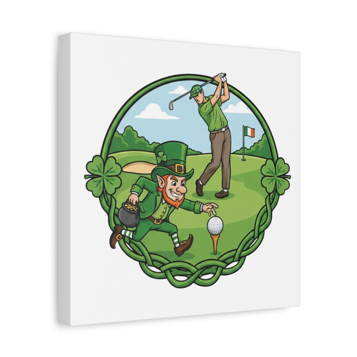 The Leprechaun Stole My Ball! - Canvas Wall Art - White - 12×12 - front