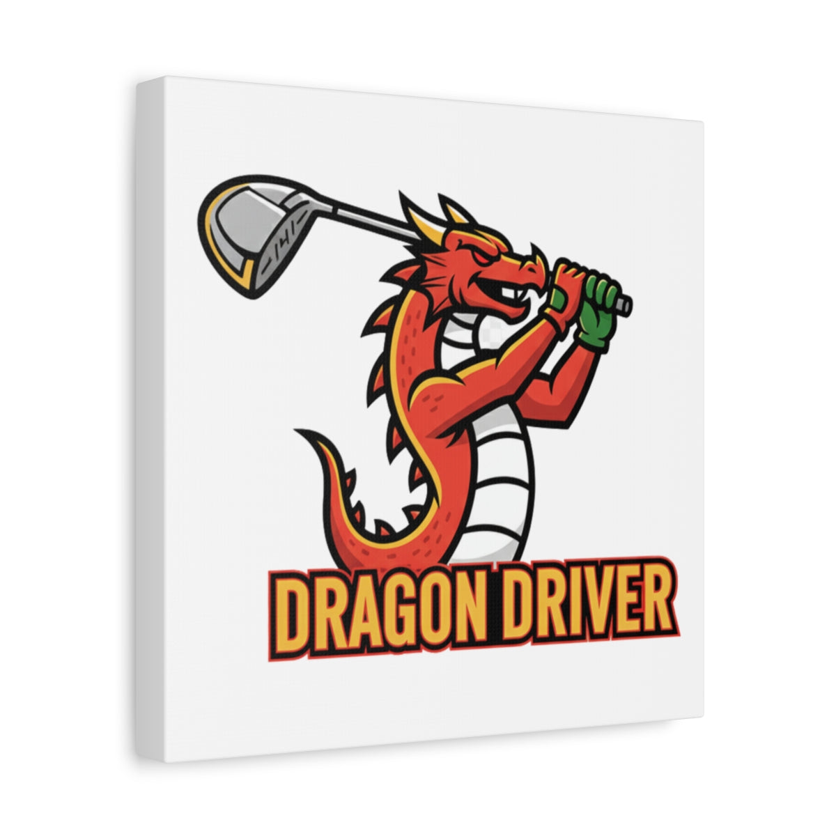 Dragon Driver - Canvas Wall Art - White - 12×12 - front