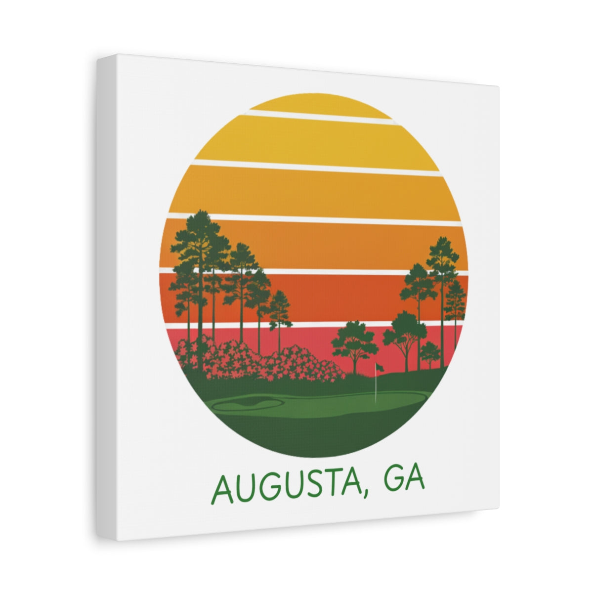 Retro Sunset - Augusta - Canvas Wall Art - White - 12×12 - front