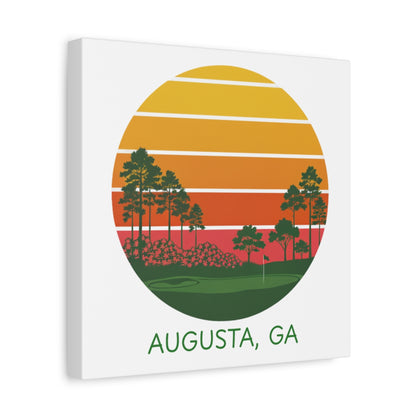 Retro Sunset - Augusta - Canvas Wall Art - White - 12×12 - front