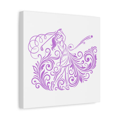 GRACE IN MOTION - Women's Golf Swirl Art - Canvas Wall Art - White - 12×12 - front