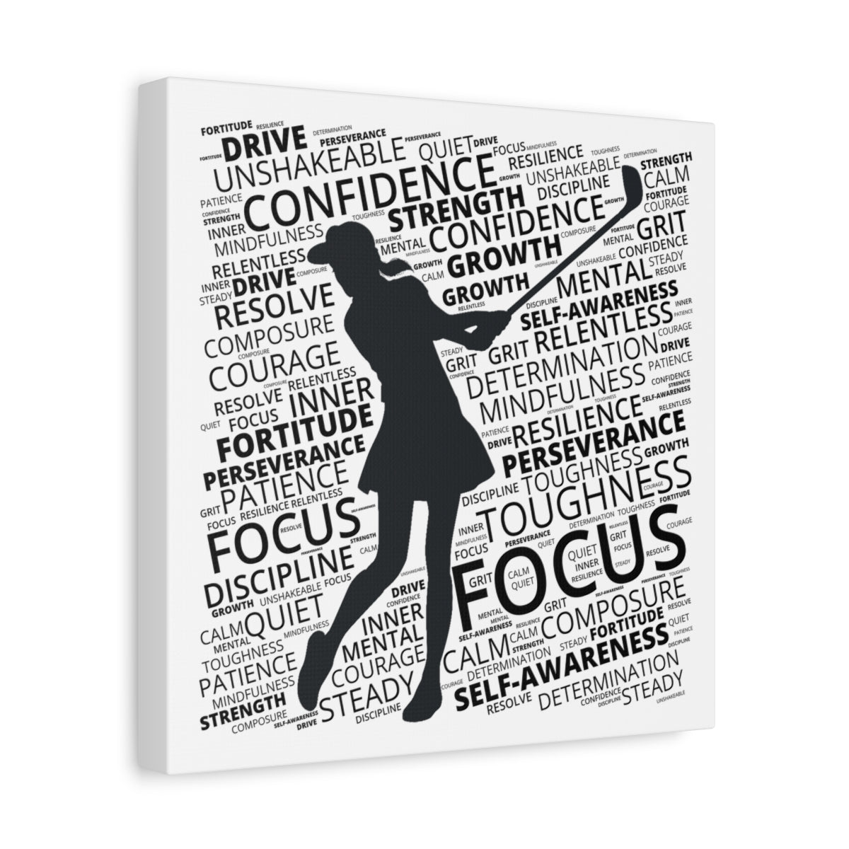 Unleash Your Mental Game (Female) - Canvas Wall Art - White - 12×12 - front