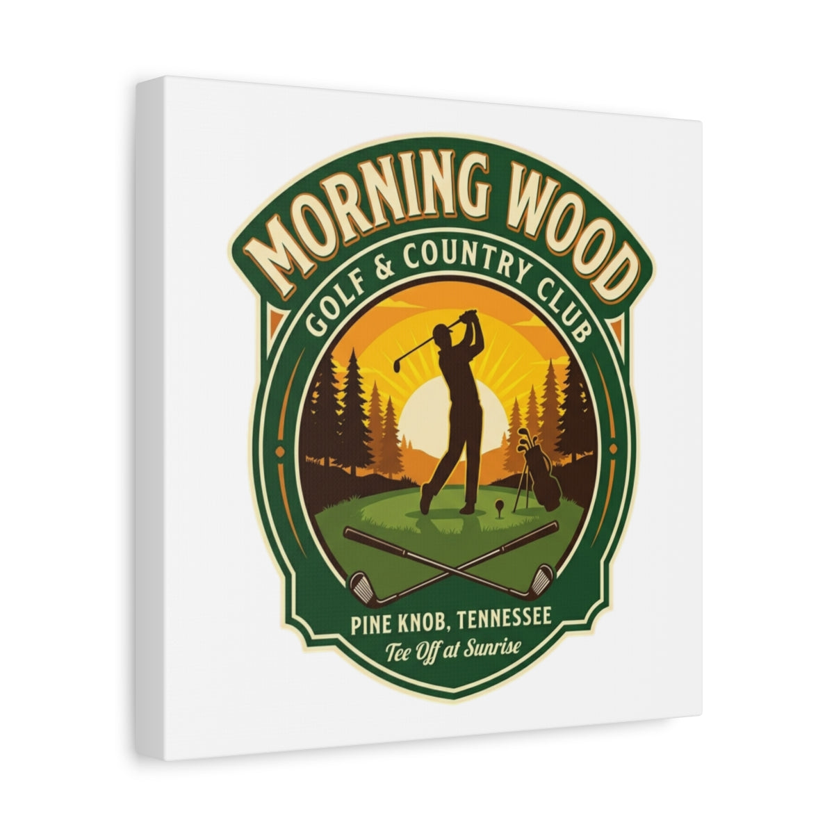 MORNING WOOD GOLF & COUNTRY CLUB - Canvas Wall Art - White - 12×12 - front