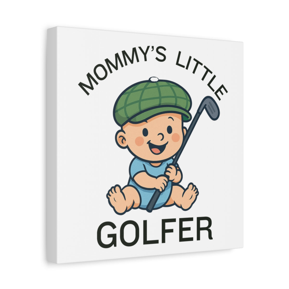 Mommy's Little Golfer - Canvas Wall Art - White - 12×12 - front