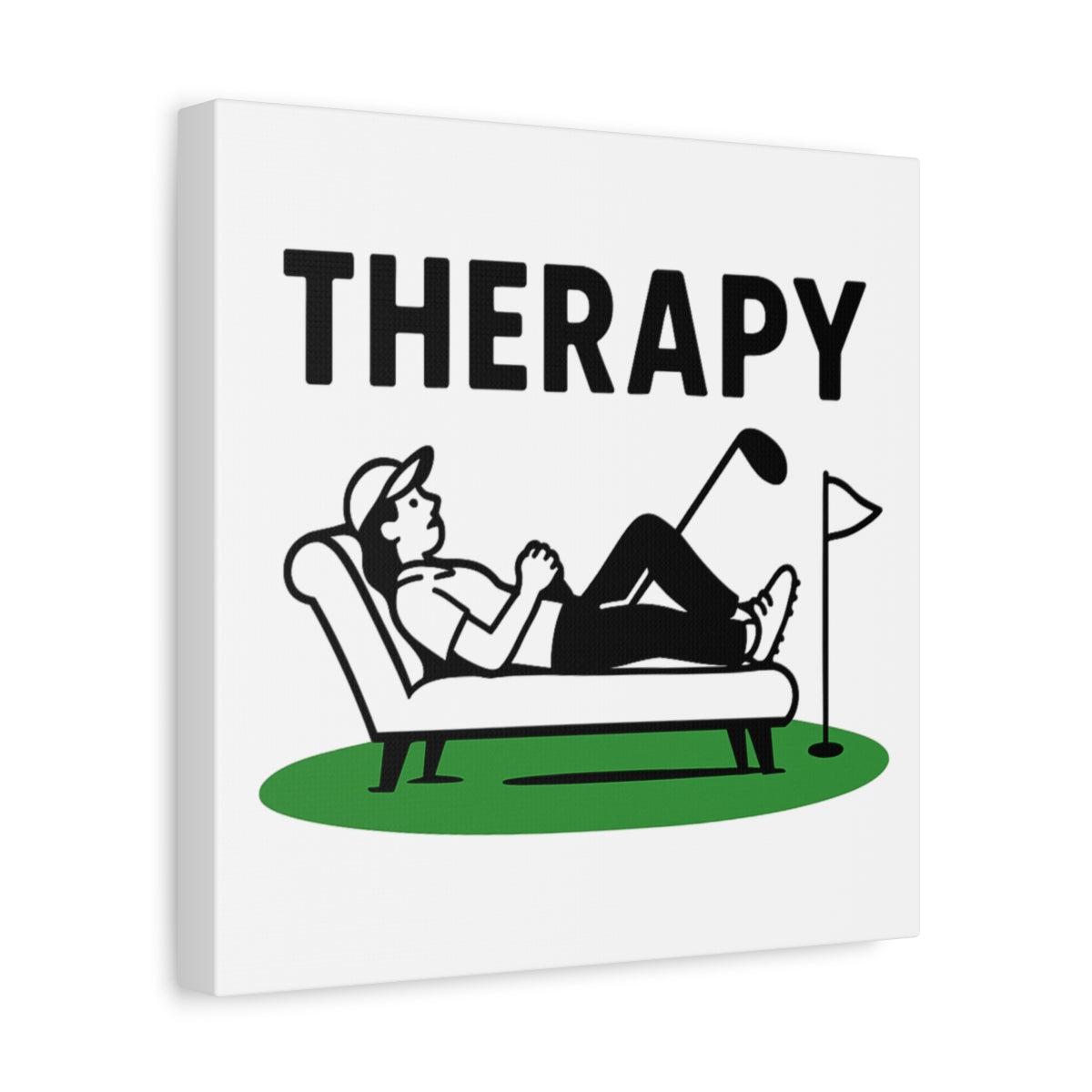 Golf Therapy - Canvas Wall Art - White - 12×12 - front
