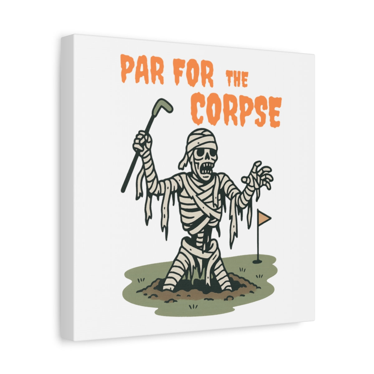 Par for the Corpse - Canvas Wall Art - White - 12×12 - front