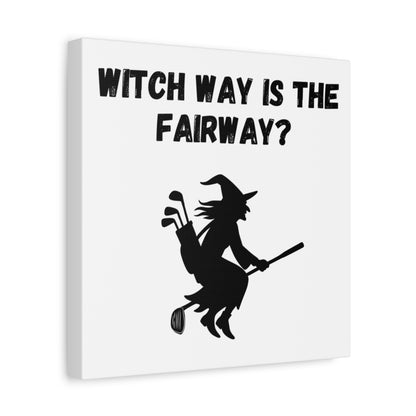Witch Way is the Fairway - Canvas Wall Art - White - 12×12 - front