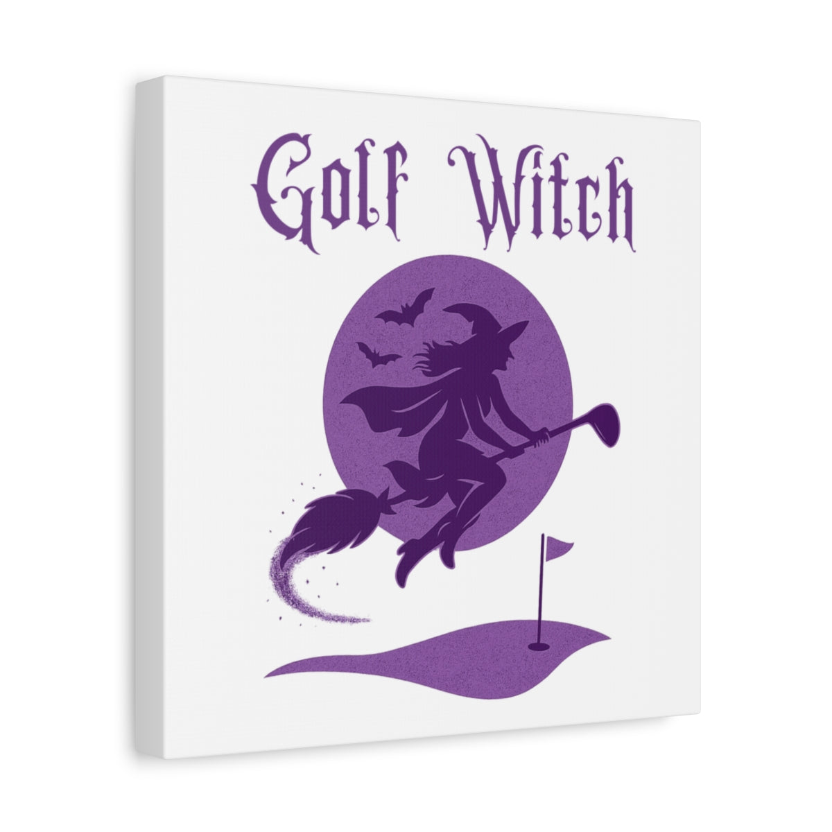 Golf Witch - Canvas Wall Art - White - 12×12 - front