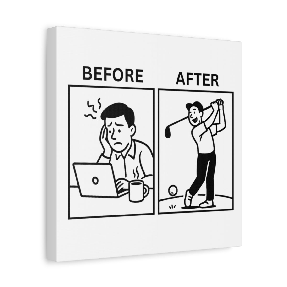 Before & After - Canvas Wall Art - White - 12×12 - front