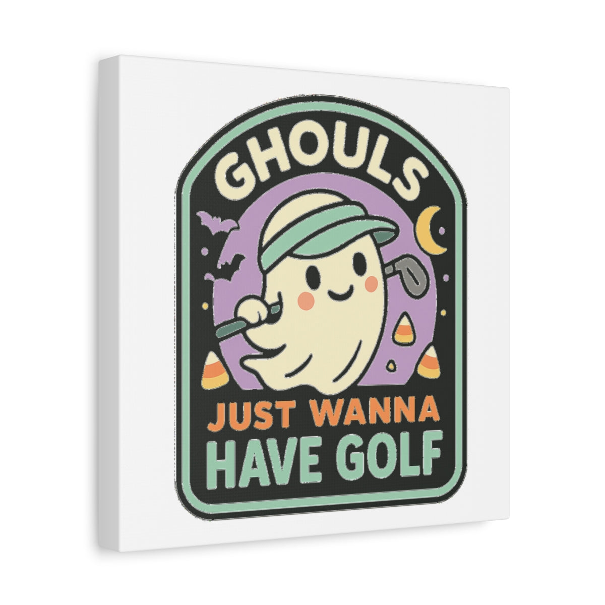 Ghouls Just Wanna Have Golf - Canvas Wall Art - White - 12×12 - front