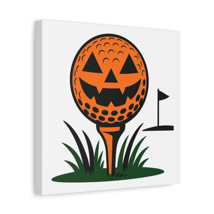 Tee Time Terror - Canvas Wall Art - White - 12×12 - front