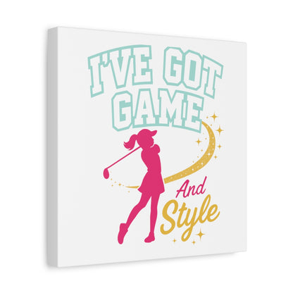 I've Got Game And Style - Canvas Wall Art - White - 12×12 - front