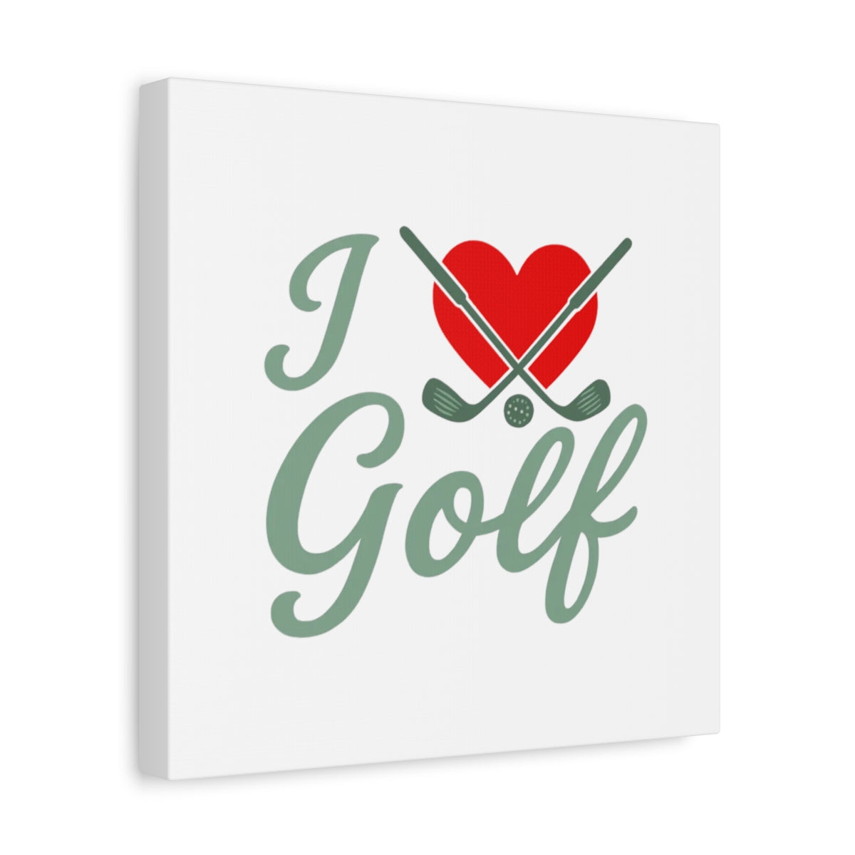 I Love Golf - Canvas Wall Art - White - 12×12 - front