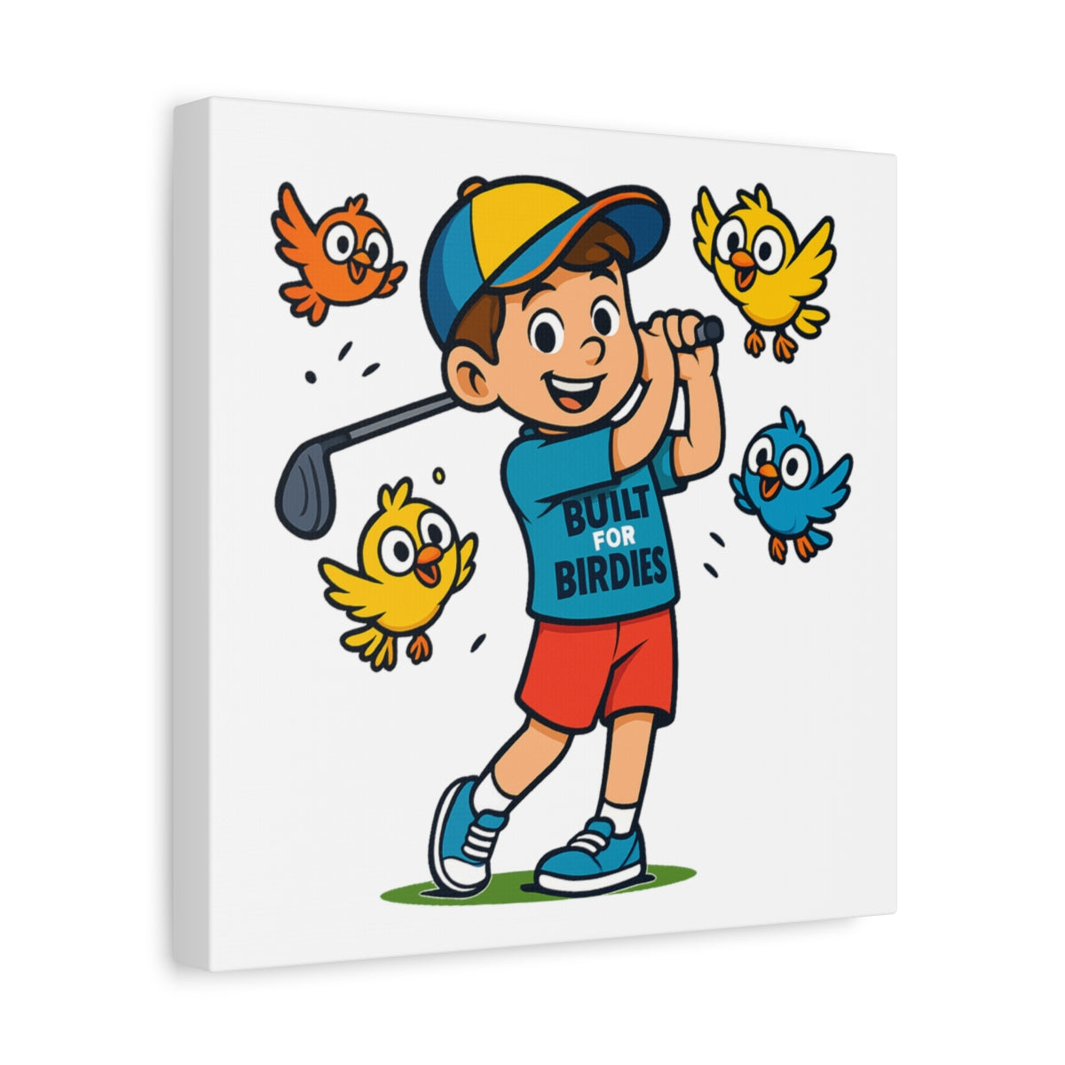 Built for Birdies - Canvas Wall Art - White - 12×12 - front