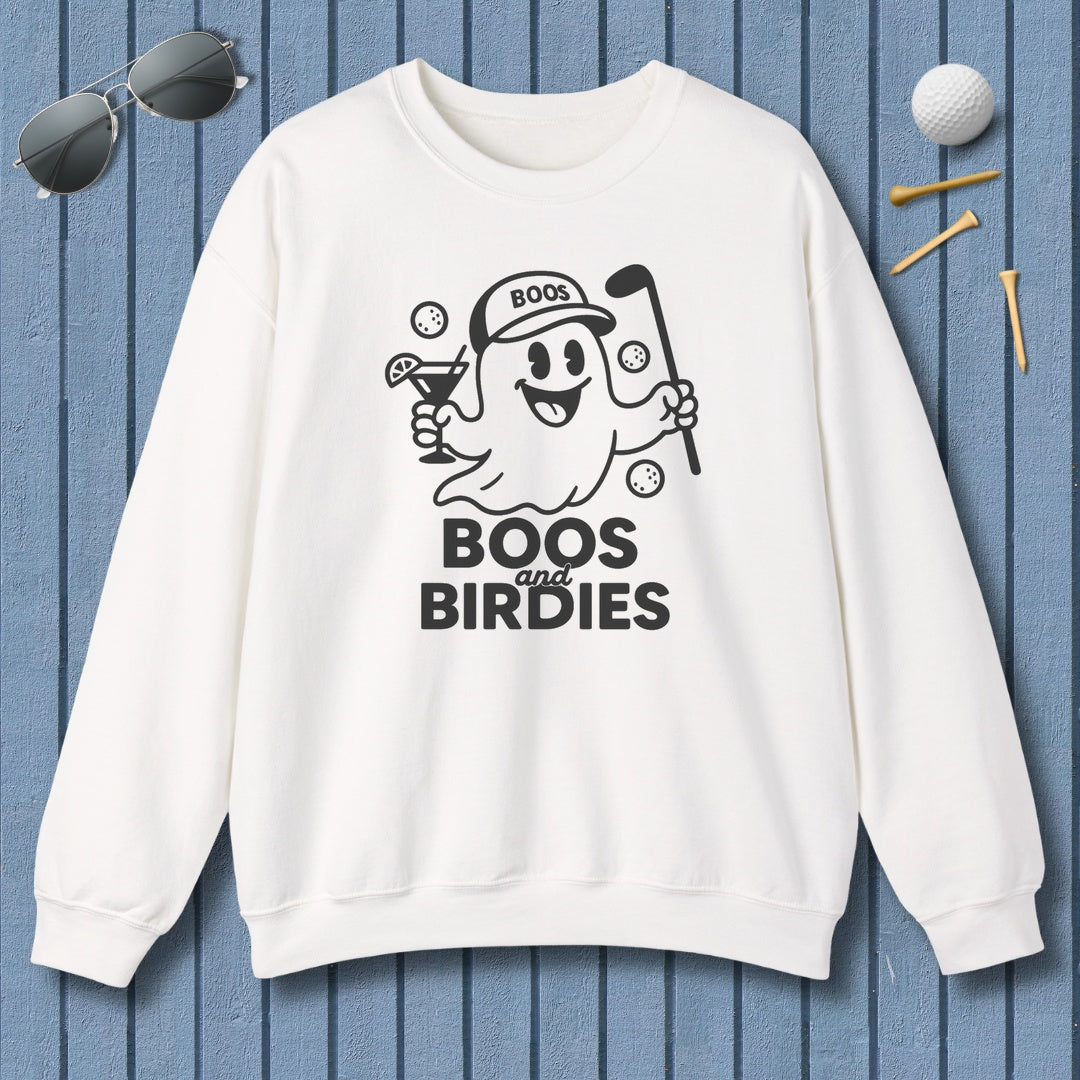 Boos and Birdies - Adult Golf Sweatshirt in White