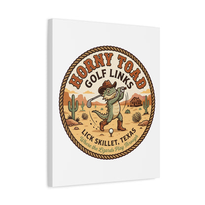 Horny Toad Golf Links - Lick Skillet, Texas - Canvas Wall Art - White - 16×20 - front