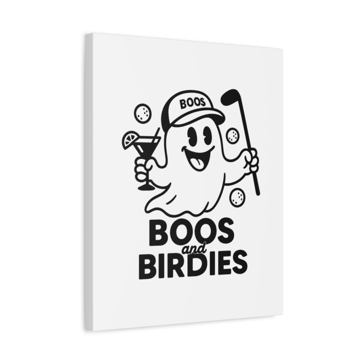 Boos and Birdies - Canvas Wall Art - White - 16×20 - front