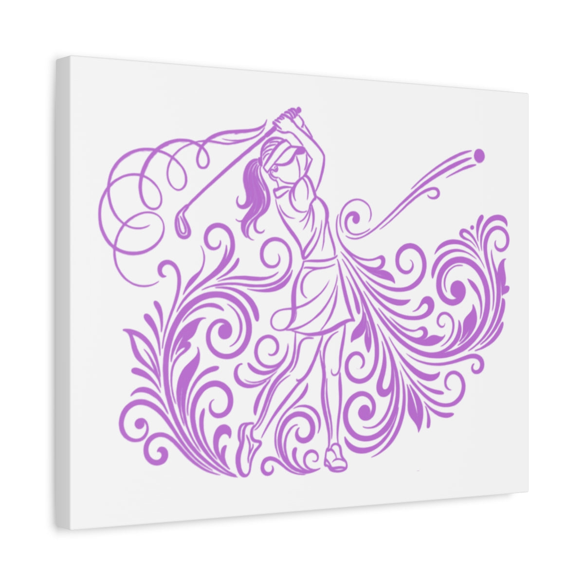 GRACE IN MOTION - Women's Golf Swirl Art - Canvas Wall Art - White - 16×20 - front