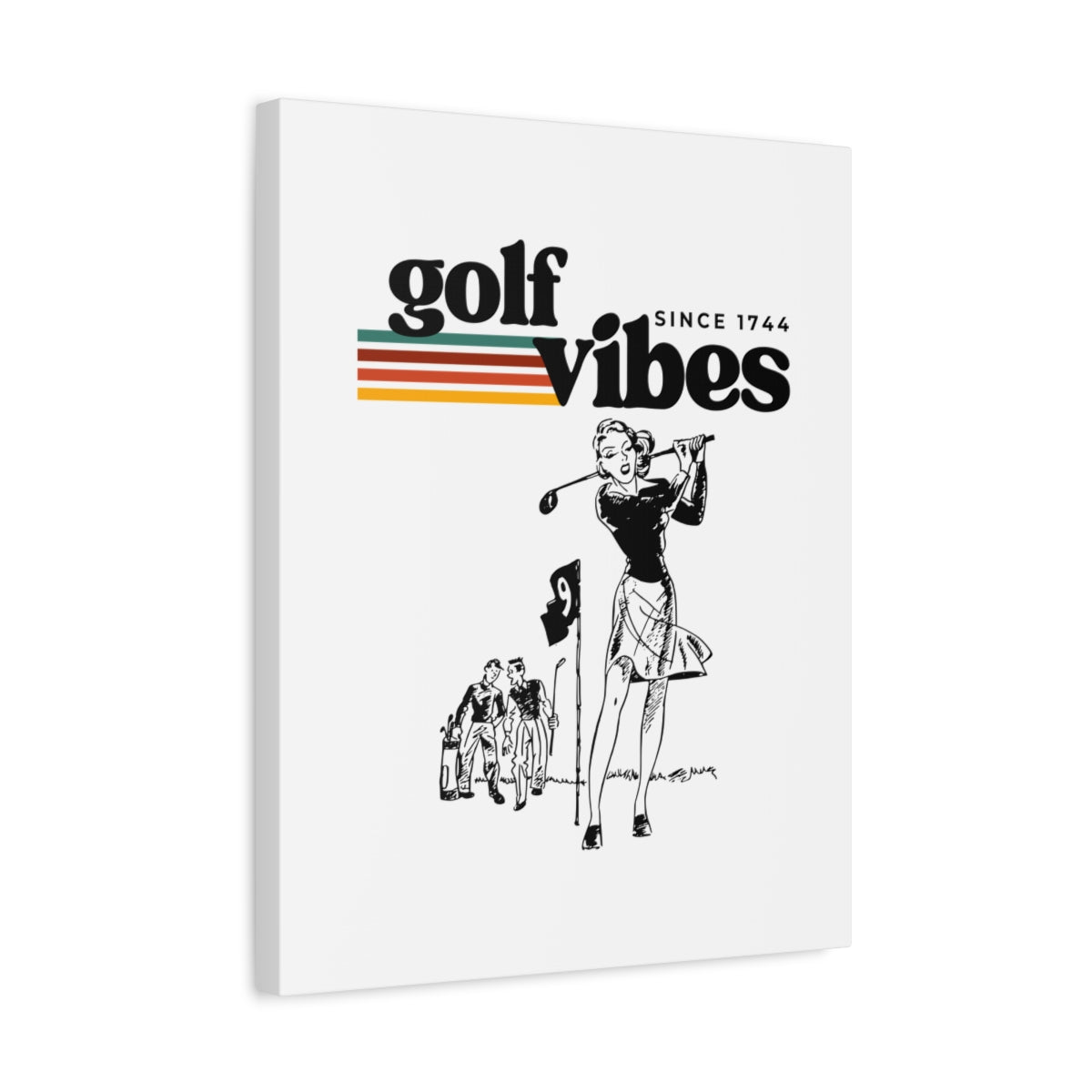 Golf Vibes Retro - Canvas Wall Art - White - 16×20 - front