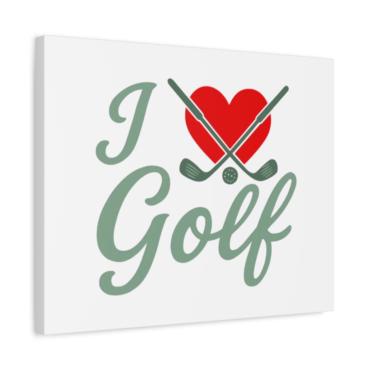 I Love Golf - Canvas Wall Art - White - 16×20 - front