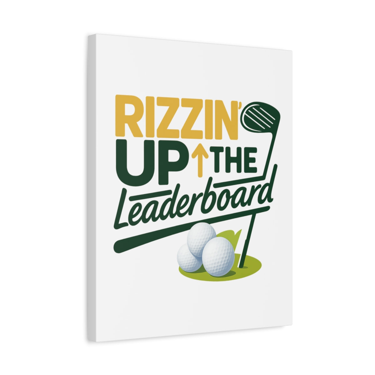 Rizzin' Up The Leaderboard - Canvas Wall Art - White - 16×20 - front