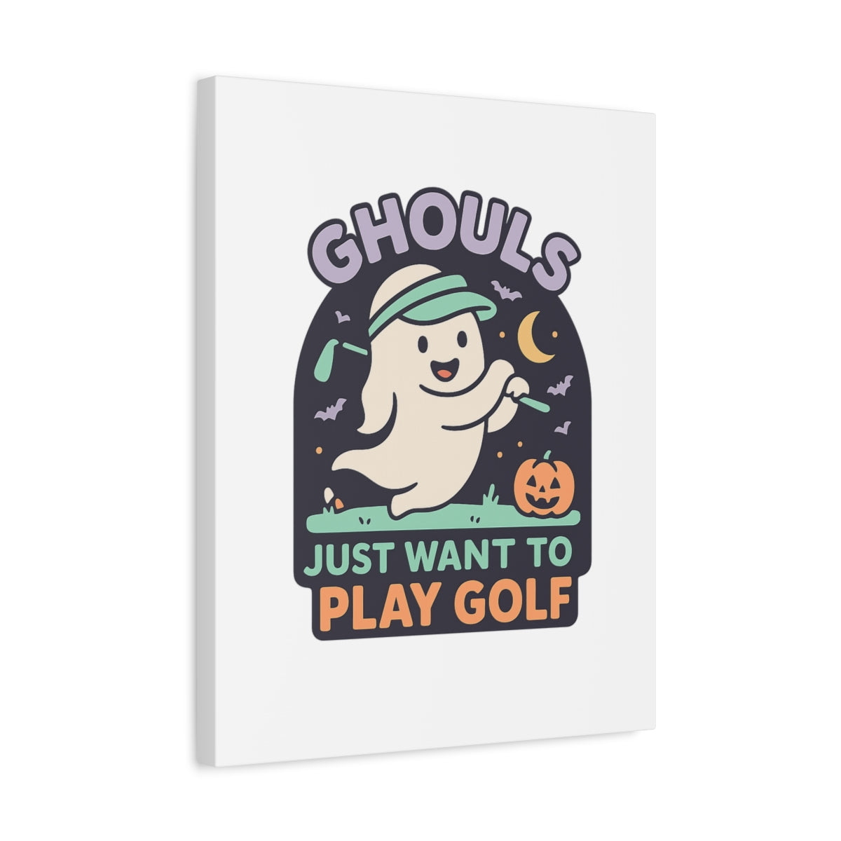 Ghouls Just Wanna Play Golf - Canvas Wall Art - White - 16×20 - front