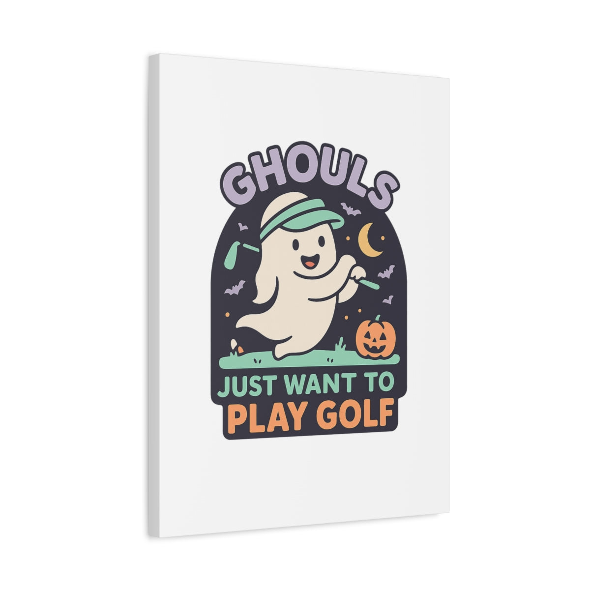 Ghouls Just Wanna Play Golf - Canvas Wall Art - White - 18×24 - front