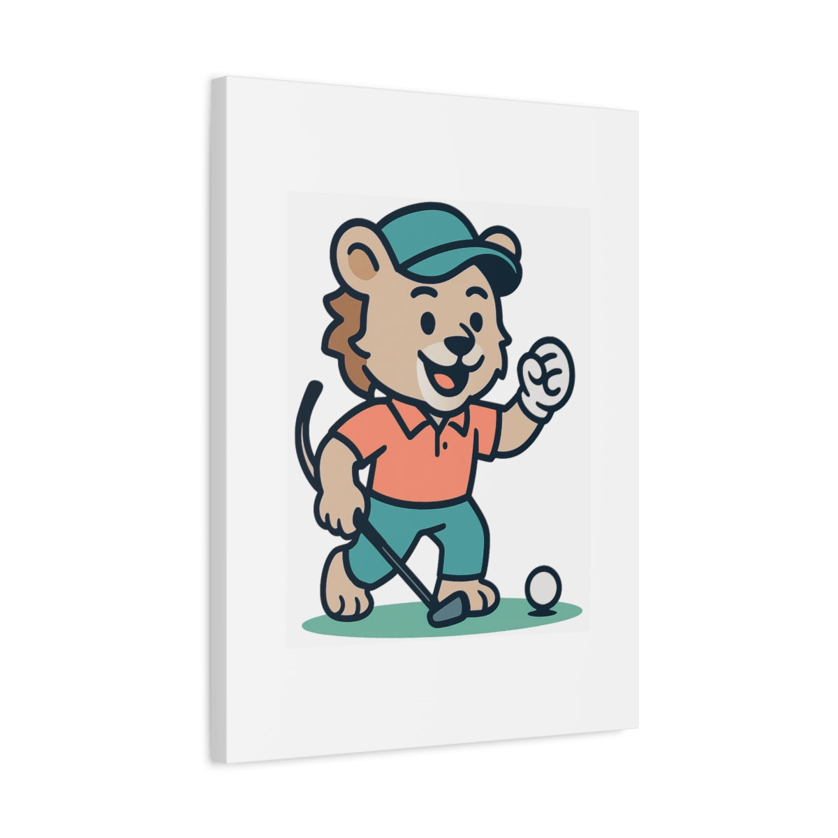 Fist Pumping Lion - Canvas Wall Art - White - 18×24 - front