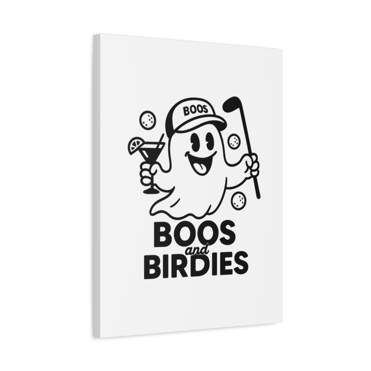 Boos and Birdies - Canvas Wall Art - White - 18×24 - front