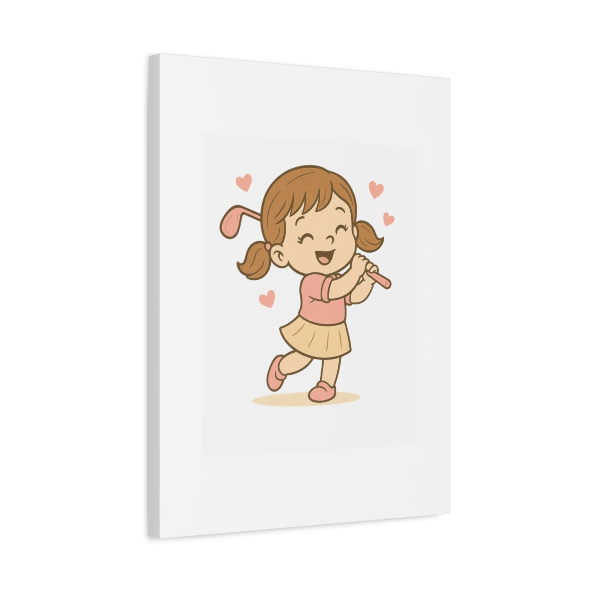 Happy Golfer Girl - Canvas Wall Art - White - 18×24 - front