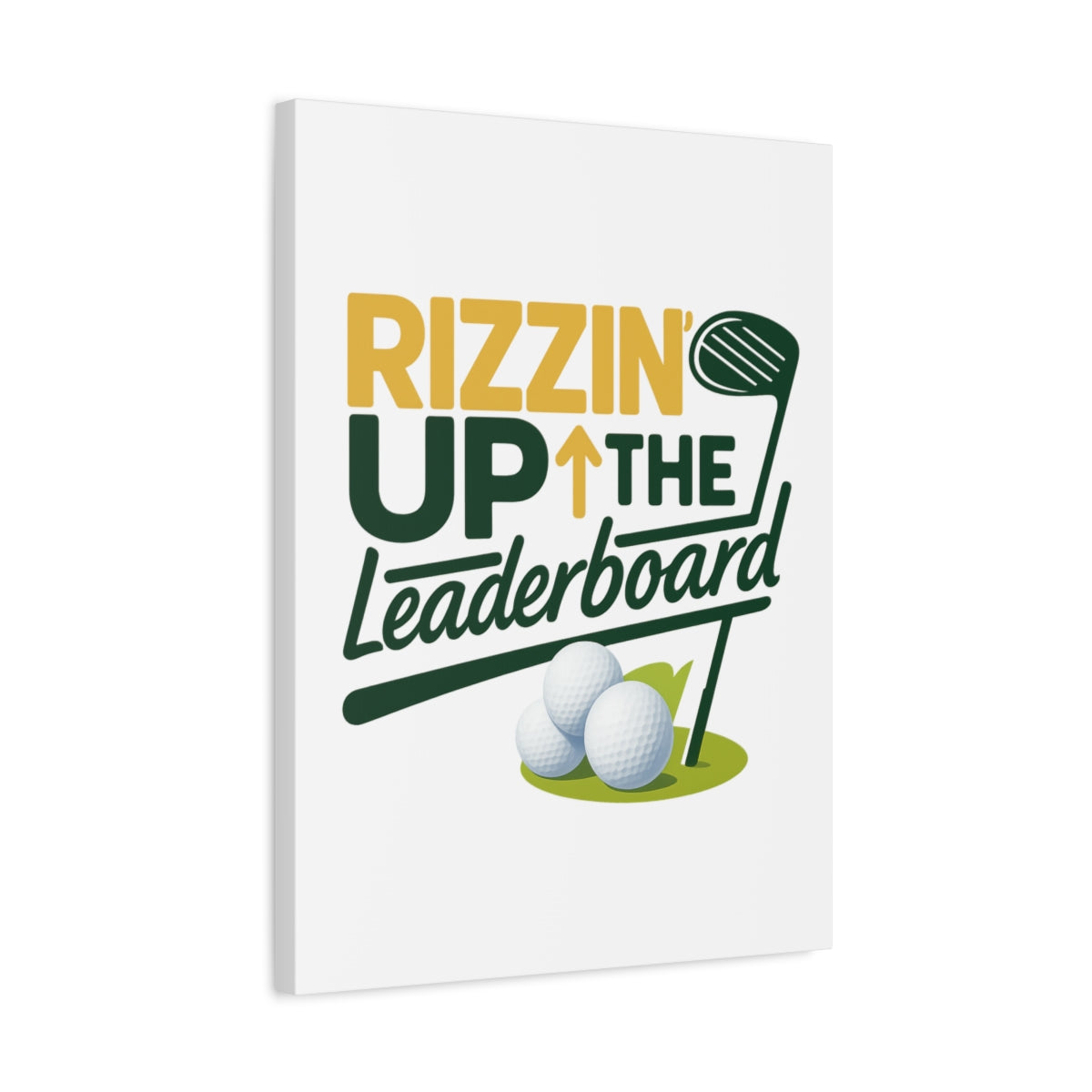 Rizzin' Up The Leaderboard - Canvas Wall Art - White - 18×24 - front