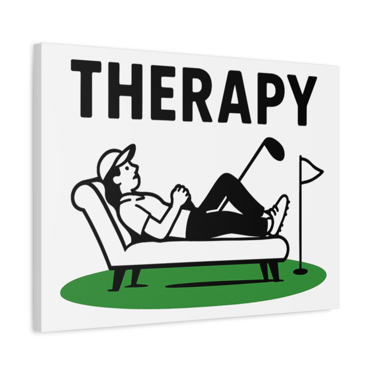 Golf Therapy - Canvas Wall Art - White - 18×24 - front