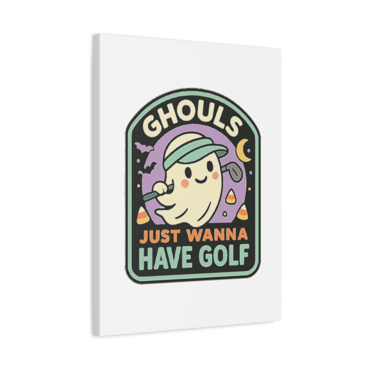 Ghouls Just Wanna Have Golf - Canvas Wall Art - White - 18×24 - front