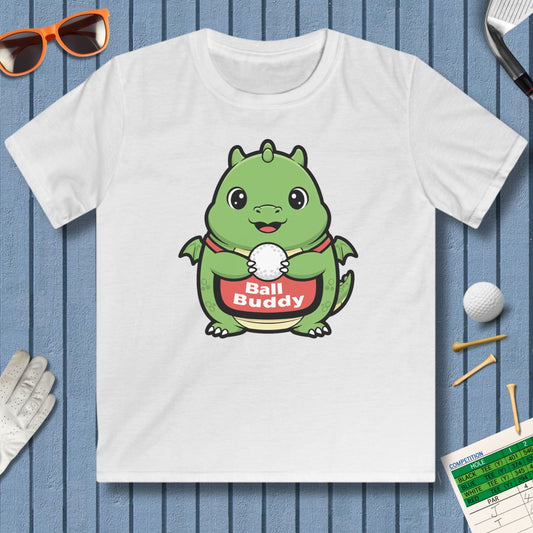 Ball Buddy Dragon - Youth Golf T-Shirt in White