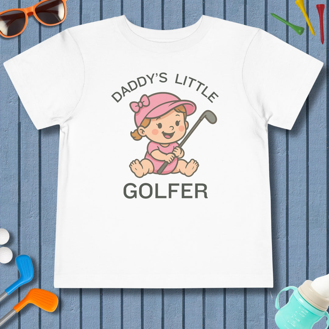 Daddy's Little Golfer - Toddler Golf T-Shirt in White