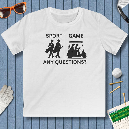 SPORT vs. GAME (Male) - Youth Golf T-Shirt in White